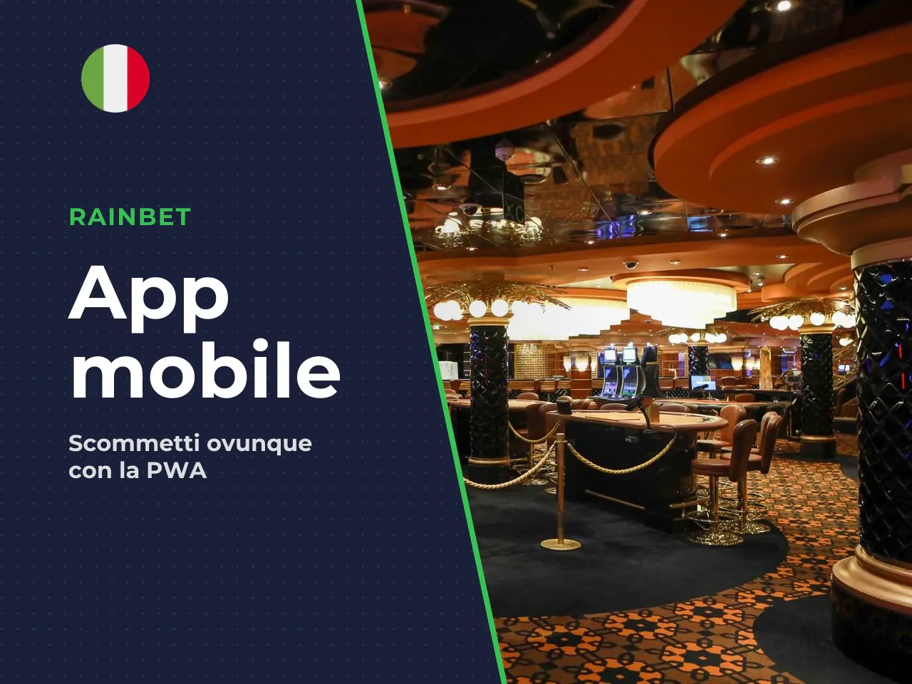 Esperienza mobile e app PWA. Rainbet